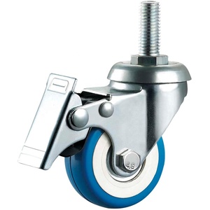 SS <strong>Small</strong> PU Caster <strong>Wheel</strong> Thread Stem Caster <strong>Wheels</strong> 50 75mm Blue Type - Product Image 1