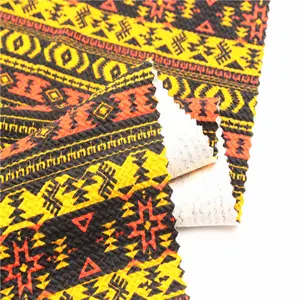 최고의 판매 가격 인쇄 폴리 에스터 스판덱스 양면 쌀 자카드 거품 니트 아프리카 직물 옷
