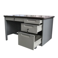Escritorio de Oficina de Acero con Cajones, Muebles de Oficina, Escritorio para Oficina/Escuela/Hogar, Mesa para Computadora, Estación de Trabajo Moderna de Metal, 3 Años de Garantía