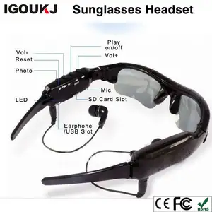 Nhà Máy Máy Máy Ảnh Đa Chức Năng Tai Nghe Không Dây Sunglasses DV Tai Nghe Video Cho Lái Xe Điện Thoại Di Động Eyewear Ghi TF Thẻ MP3