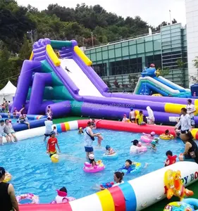 पूल के साथ Inflatable पानी पार्क बच्चों के लिए inflatable पानी स्लाइड पीवीसी झटका अप बच्चों मोबाइल inflatable ऑक्टोपस पानी स्लाइड मनोरंजन