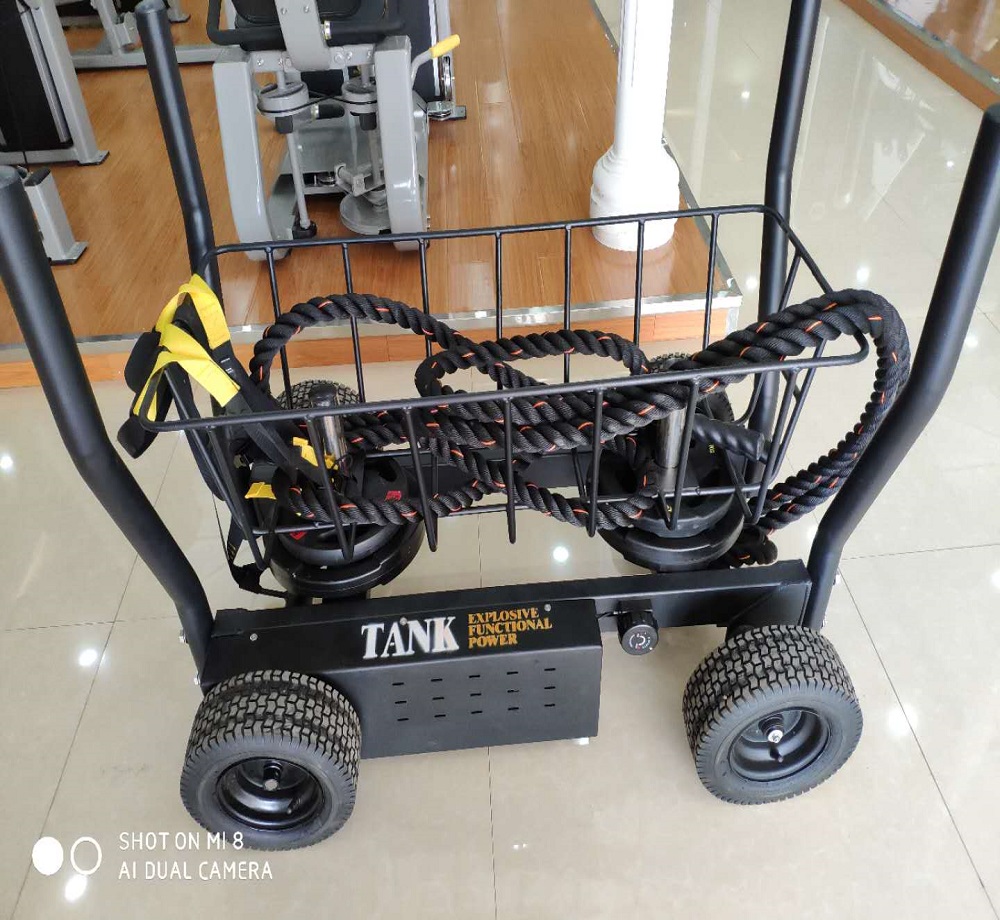 Jinggong 2018, новые продукты, танк для силовых тренировок, сани, автомобильное колесо