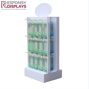 Espositore da pavimento in acrilico a quattro livelli con ganci grande capacità al dettaglio vetrina per accessori strumenti negozio di cosmetici - Product Image 4