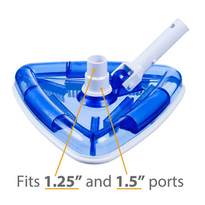 Accessoires de nettoyage de spa de piscine de luxe Brosse de tête d'<span class=keywords><strong>aspirateur</strong></span> <span class=keywords><strong>avec</strong></span> nettoyeur transparent <span class=keywords><strong>triangulaire</strong></span> pivotant - Product Image 3