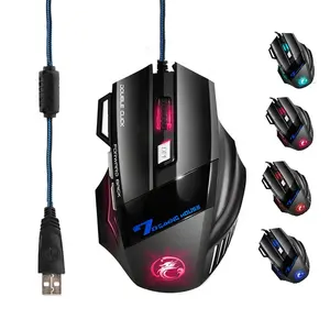 IMice X7 Mouse Gaming 7D, Mouse Game dengan Lampu LED Warna-warni Dapat Disesuaikan DPI