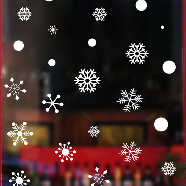 Наклейка на окно со снежинками