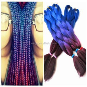 100 g/stk 24 "Zijdezacht HT <span class=keywords><strong>Ombre</strong></span> Jumbo Synthetische Vlechten Haar Gehaakte <span class=keywords><strong>Blonde</strong></span> Roze Blauw Grijs Hair Extensions afrikaanse Ingewanden