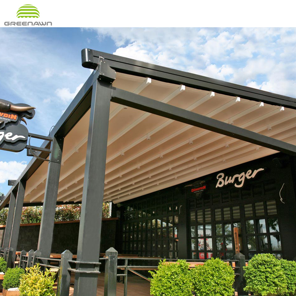 Design moderne Rétractable En Aluminium Pergola Toit Auvent Système