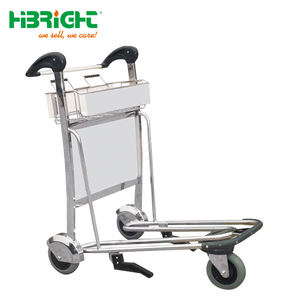 Hoogwaardige Driewielige Aluminium Luchthavenbagagewagen Met Handrem Oem Aanpasbare Bagagewagen Op De Luchthaven - Product Image 5