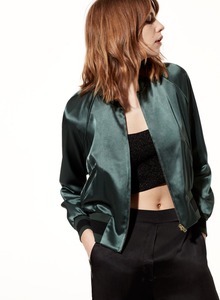 2023 nuovi arrivi Bomber Varsity in raso ricamato fiore personalizzato abbigliamento Casual donna di moda - Product Image 2
