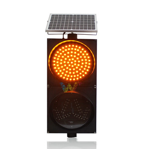 Remise spéciale 300mm feu de signalisation clignotant jaune solaire à deux sections