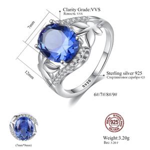 CZCITY gioielli di moda grande blu zaffiro sintetico farfalla <span class=keywords><strong>festa</strong></span> <span class=keywords><strong>della</strong></span> <span class=keywords><strong>mamma</strong></span> S925 anello in argento Sterling - Product Image 2