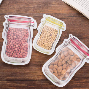 中国工場新デザインプラスチックメイソンジャー型バッグスタンドアップジップロック食品包装バッグカスタムロゴ付き - Product Image 6