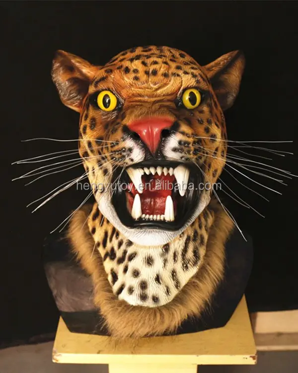 Máscara de carnaval para festa, suprimentos para festa de carnaval para cosplay, estampa de leopardo, látex, pantera, animal