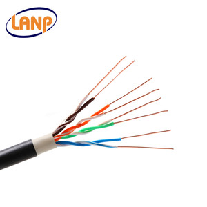 Ngoài trời không thấm nước <span class=keywords><strong>UTP</strong></span> <span class=keywords><strong>CAT5E</strong></span> Cáp Ethernet RJ45 PE Đen 305m cuộn <span class=keywords><strong>4</strong></span> cặp mạng dây 24AWG CCA Internet chì - Product Image 3