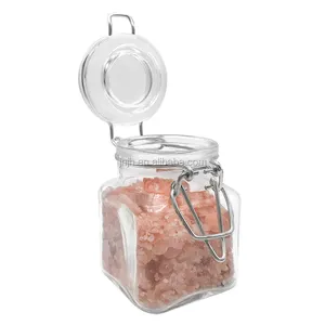 100Ml Rõ Ràng Vuông Glass Jar Với Clip Nắp/Vuông Rõ Ràng Glass Jar Với Lật Top Clip Top Kẹp Nắp