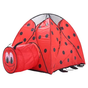 有趣的折叠剧场红色甲虫形状隧道帐篷