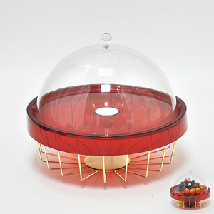Wire Base <b>Large</b> Acrylic Cake Serving Platter with Lid - Product Image 2