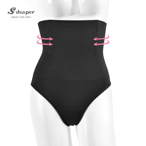 <b>S</b>-SHAPER High Waist Thong Lingerie Panties Plus Size Breathable Control Shaper with Butt Lift Feature - Product Image 1