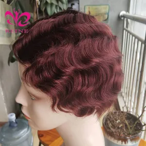 Human Hair Pixie Cut Machine Made Wigs With Baby Hair Brazilian short Hair Wigs