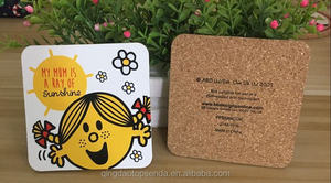 Posavasos de MDF blanco imprimible UV con respaldo de corcho ecológico de varios tamaños - Product Image 3