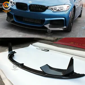 For 2015+ F80 M3 F82 M4 M-P Carbon Fiber Front Bumper Splitter Lip 3PCS