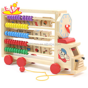 Abacus <span class=keywords><strong>en</strong></span> <span class=keywords><strong>bois</strong></span> <span class=keywords><strong>pour</strong></span> l'apprentissage précoce, jouet camion alphabet avec horloge <span class=keywords><strong>pour</strong></span> bébé, vente <span class=keywords><strong>en</strong></span> gros, W12C008 - Product Image 1