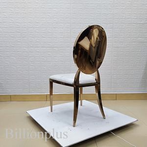 Gelin damat için 2019 Modern paslanmaz çelik altın deri sandalyeler yüksek kalite taç kraliyet yemek çağdaş tasarım düğün parkı - Product Image 3