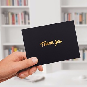Paquets <span class=keywords><strong>de</strong></span> cartes <span class=keywords><strong>de</strong></span> <span class=keywords><strong>remerciement</strong></span> noires, estampage en or, 100 pièces, pour baby shower ou <span class=keywords><strong>mariage</strong></span>, vente en gros - Product Image 5