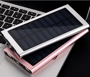 2023 Manufacturer HOT Super Slim Solar Power Bank 20000mAh High Capacity LED Solar Charger for Amazon