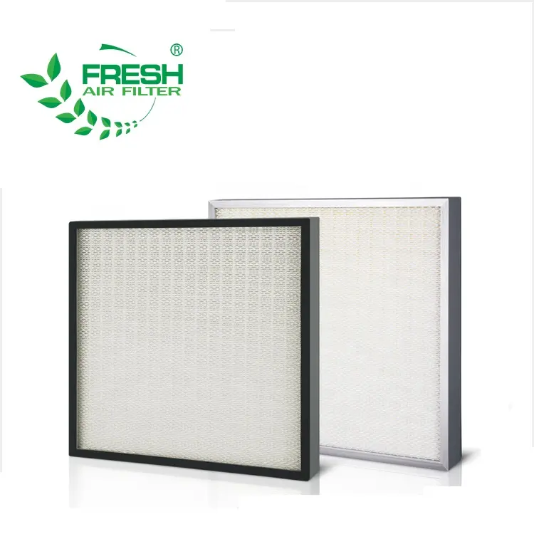 H14/H13 fiberglas 99.995% hohe effizienz filtro de luft hepa kompressor material filter für laminare luftströmung hauben