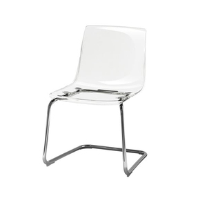 Silla de tocador acrílica <span class=keywords><strong>tobias</strong></span> transparente, chapada en cromo, personalizada, para hogar, restaurante, oficina, silla lucite - Product Image 2