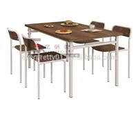 Produttore prezzo di fabbrica alluminio Home Restaurant 4 posti tavolo da pranzo in legno e sedia per mobili da sala da pranzo