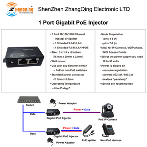<span class=keywords><strong>PoE</strong></span> per telecamera ip <span class=keywords><strong>POE</strong></span> injector splitter 1 porte <span class=keywords><strong>Power</strong></span> over ethernet Gigabit iniettore per CCTV IP Webcam e Rete miglioramento - Product Image 5