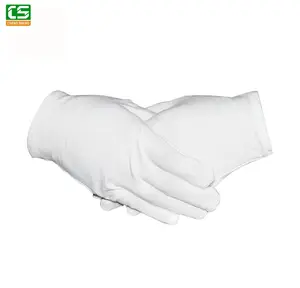 Cotton Gloves White Custom Logo 100 Cotton Jewelry Premium Uniform Marching Band White Cotton Gloves Working Gloves Ceremonial Gloves