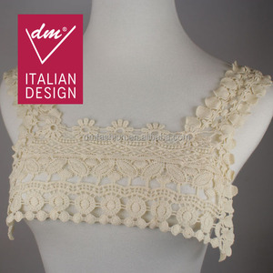 女性のドレスのための卸売白刺繍綿かぎ針編みレースの襟 - Product Image 1