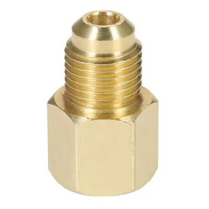 Latão R134A Refrigerante Tanque/Adaptador de Bomba de Vácuo para R12 Adaptador de Montagem 1/2 "ACME Fêmea a 1/4" Macho flare Adaptor