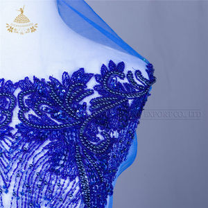 Royal blue Strass corpetto appliques perline per la cerimonia nuziale abiti di cristallo - Product Image 3