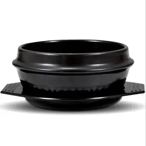 블랙 한국 DOLSOT 돌 그릇 Trivet/프리미엄 세라믹 돌 냄비 뜨거운 냄비 비빔밥 수프 쌀 Jjiage 한국 음식
