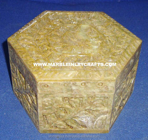 Indian Soapstone Jewelry <b>Box</b> - Product Image 1