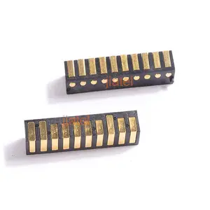 Conector pogo, almohadilla de objetivo hembra, chapado en oro, 2,54mm, 10 pines