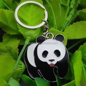 Atacado caixa de panda keychain-Chaveiro de panda de desenhos animados, chaveiro panda de metal para presente