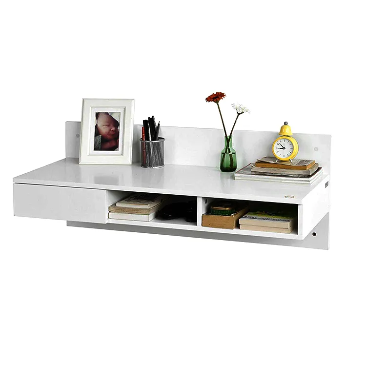 White Mdf Wall Mount table for livingroom book display dressing table designs
