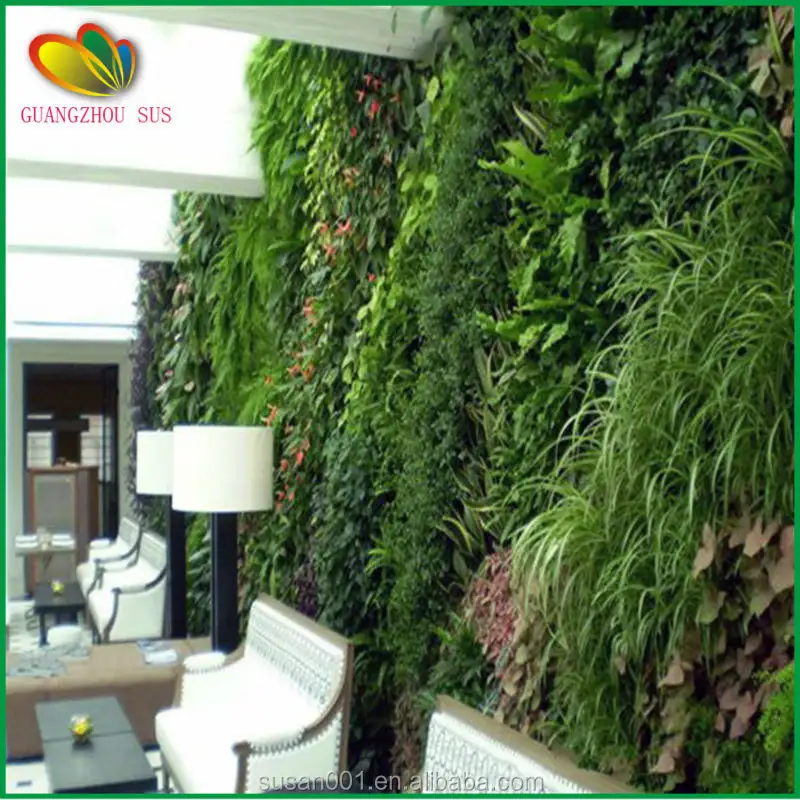 Nouveau design faux vertical plantes mur artificielle vert mur pour intérieur