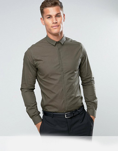 KY all'ingrosso formale di alta qualità da uomo manica lunga Bluff collo a punta <span class=keywords><strong>Skinny</strong></span> Fit 100% camicie da lavoro in cotone - Product Image 3