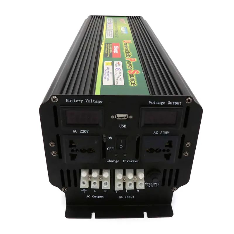 12v/24v 220v 5000W العاكس مع شاحن بطارية UPS قوة كبيرة 10000W للاستخدام المنزلي