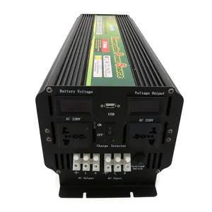 Inverter 12V/24V 220V 5000W, dengan Pengisi Daya Baterai UPS Daya Besar 10000W untuk Penggunaan Di Rumah