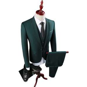 3 pezzi Slim Fit Army Green Men Suit Party Prom smoking <span class=keywords><strong>uomo</strong></span> Casual <span class=keywords><strong>abiti</strong></span> quotidiani abito da sposa - Product Image 2