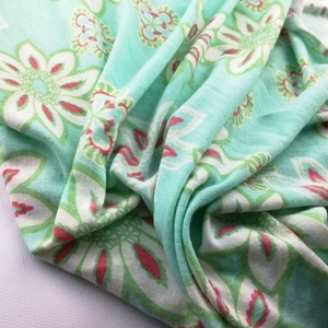 Impreso flores cyan spandex poliéster tejido olefina - Product Image 2