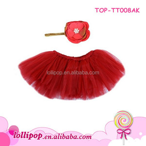 Disfraces de danza del vientre para niñas, tutú hecho a mano de color sólido elástico de china, vestido de fiesta con diadema, superventas - Product Image 3